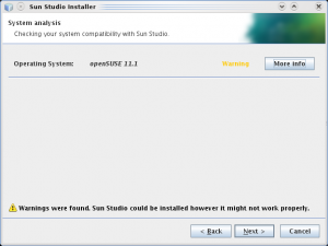 Sun Studio Installer on Suse 